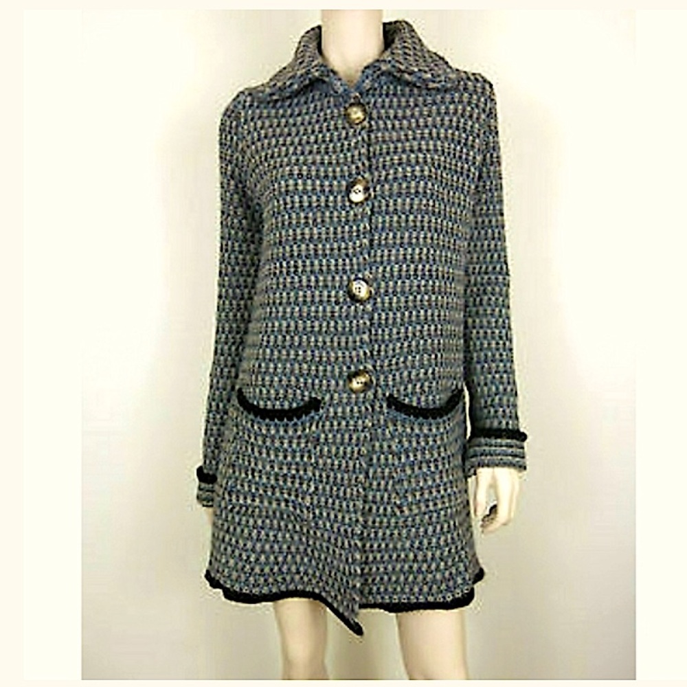 GIOGIO Coatigan Mohair Wool Blend Knit Longline Cardigan Sweater Small